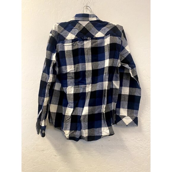 PD & C Boys Blue Checked Collared Button Up size 8 - Picture 2 of 2